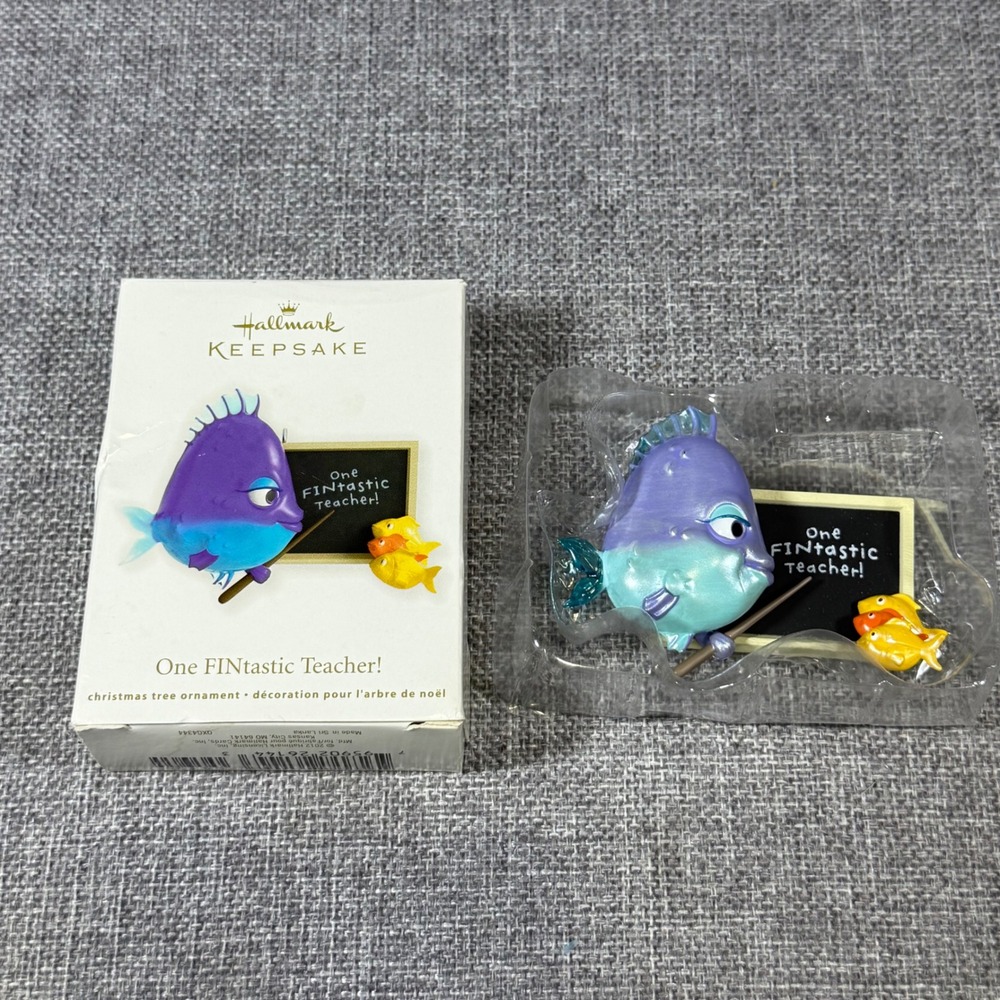 Hallmark One FINtastic Teacher Keepsake Ornament 2012 Christmas Tree Present